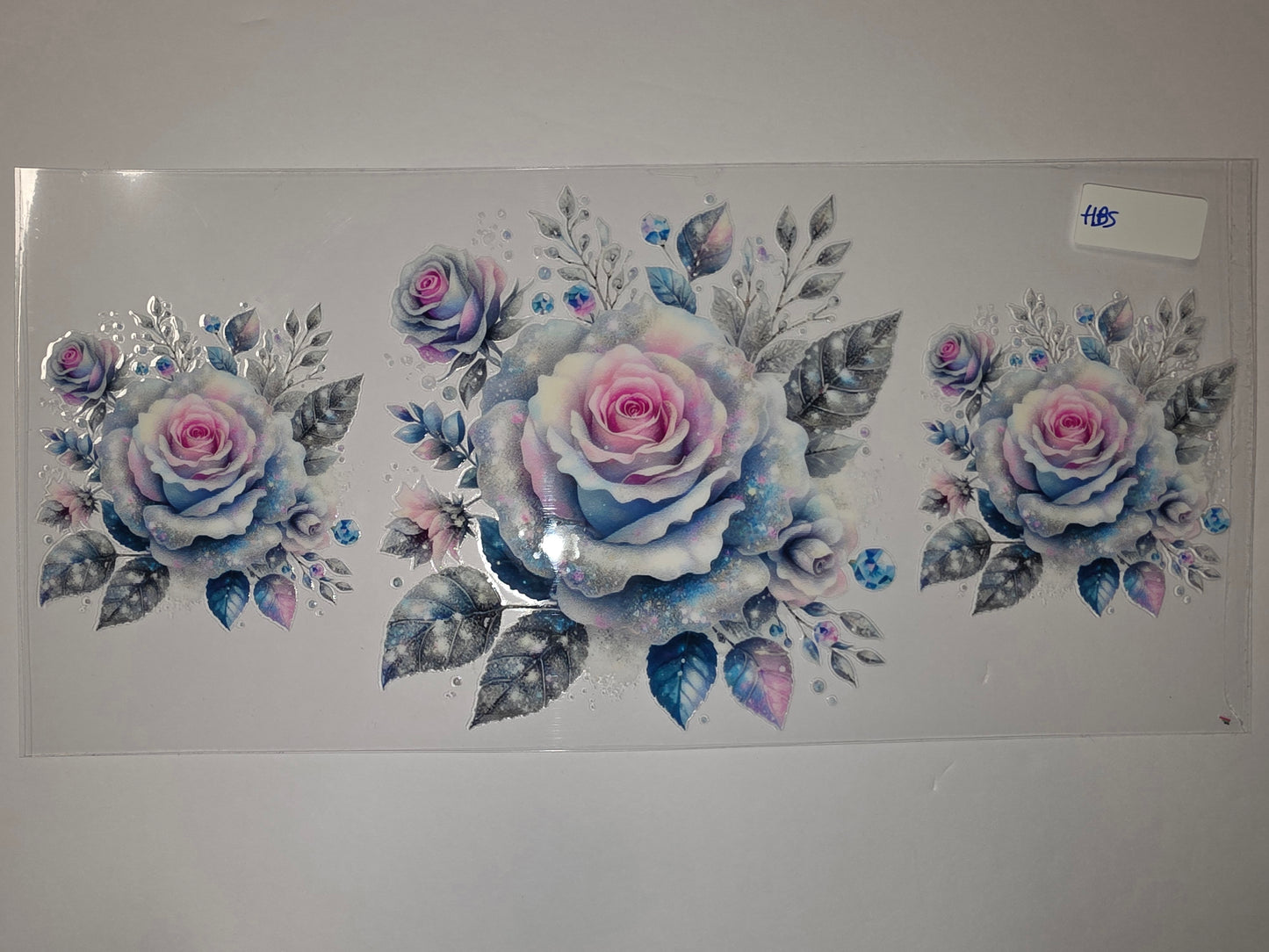 Enchanted Rose Tumbler Wrap - Blue, Pink, Purple Floral Design