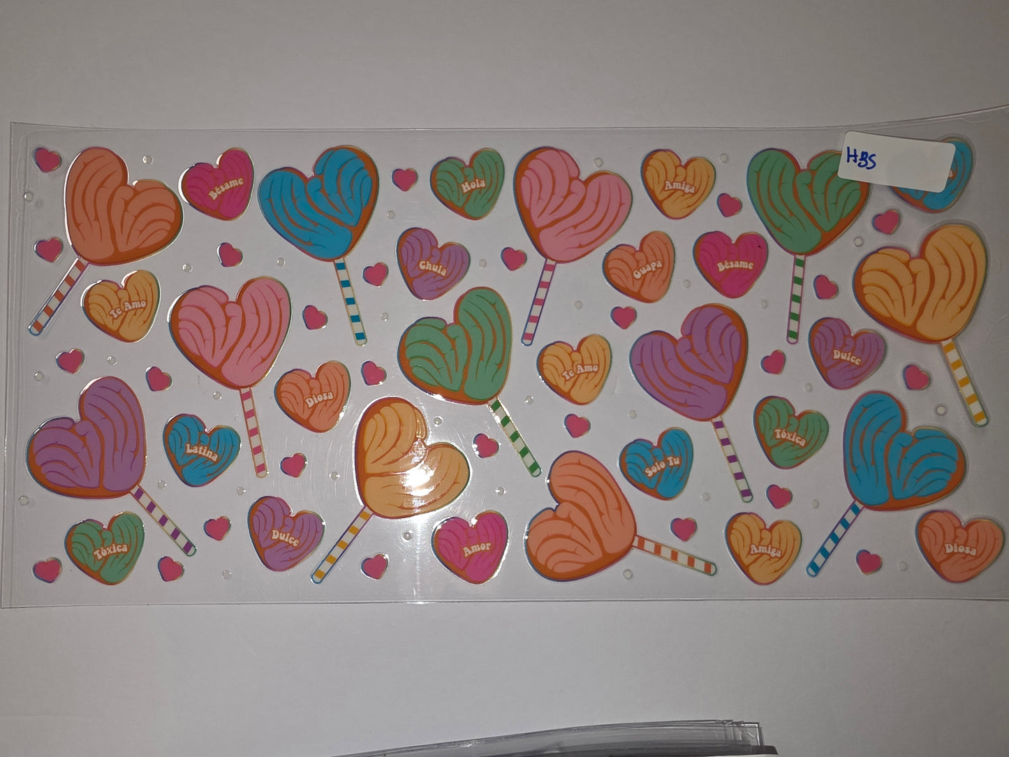 Sweet Hearts Candy Lollipops Tumbler Wrap - Pink, Orange, Teal, Purple - Fun & Vibrant