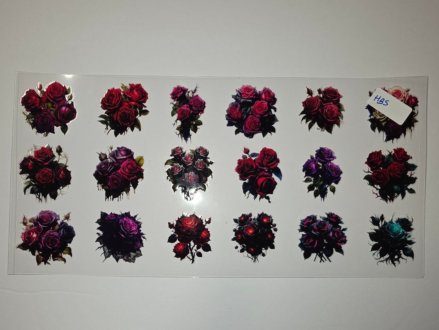 Gothic Rose Tumbler Wraps - Dark Red, Purple, Teal Floral Sublimation Designs