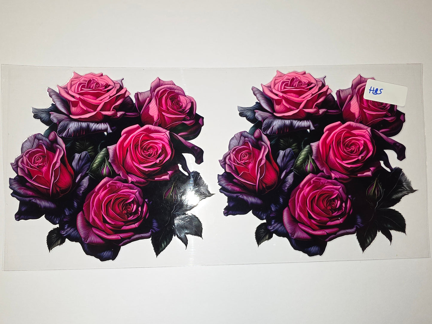Dark Romance Rose Tumbler Wrap | Deep Pink & Purple Floral Design | Sublimation Cup Art