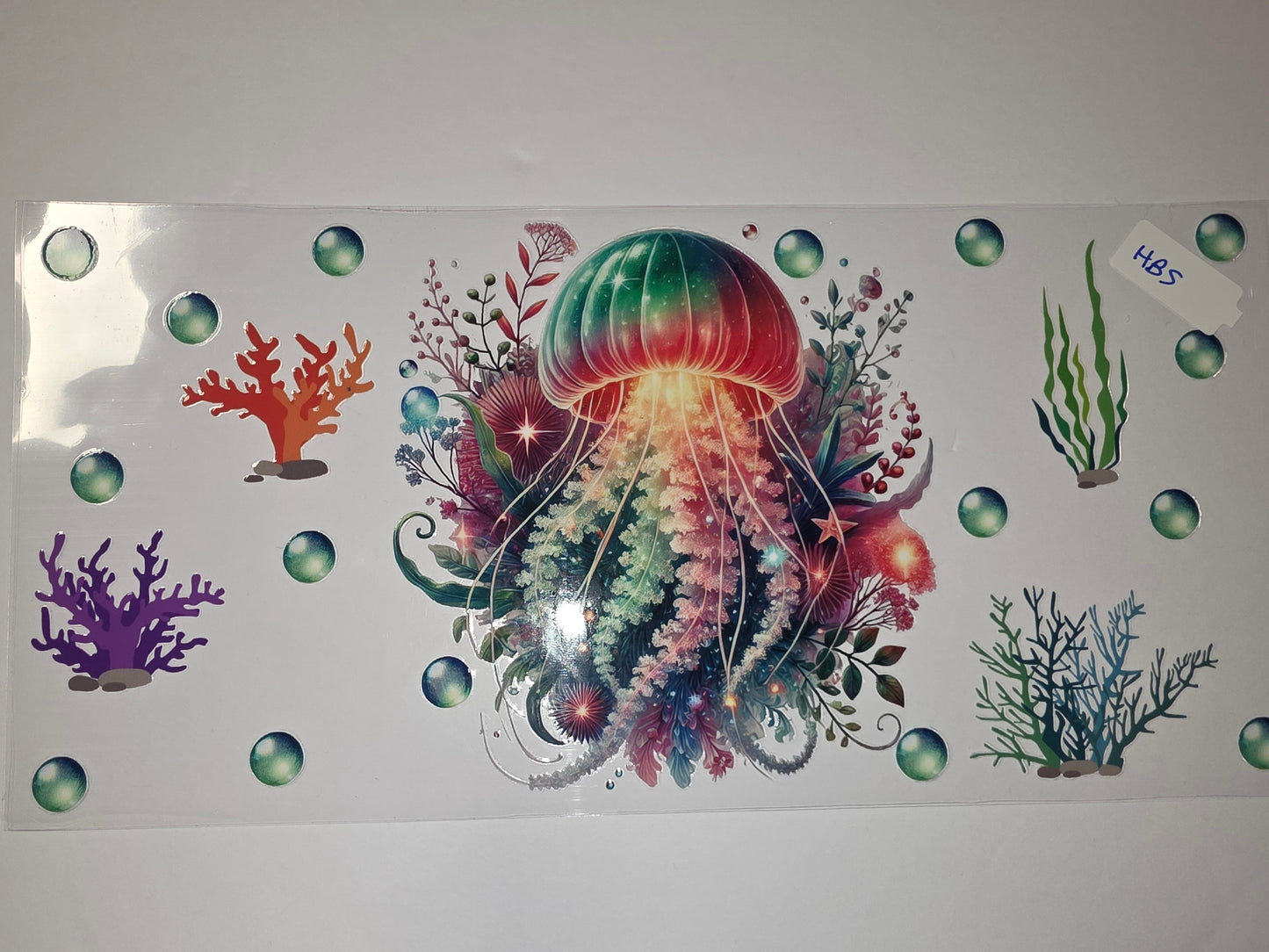 Enchanting Jellyfish & Coral Tumbler Wrap | Vibrant Underwater Scene | Ocean Life Drinkware Design