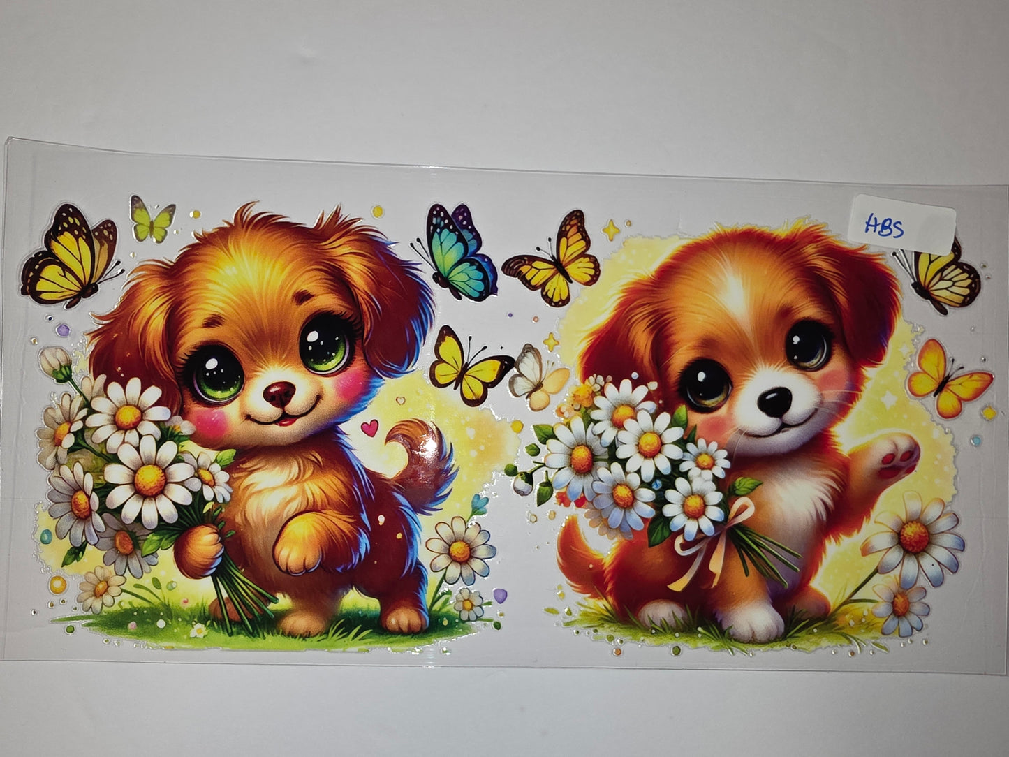 Cute Puppy & Butterfly Tumbler Wrap - Adorable Dog with Flowers Design