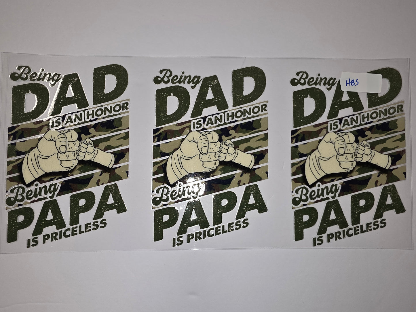 Being Dad is an Honor, Being Papa is Priceless Tumbler Wrap | Camo Design