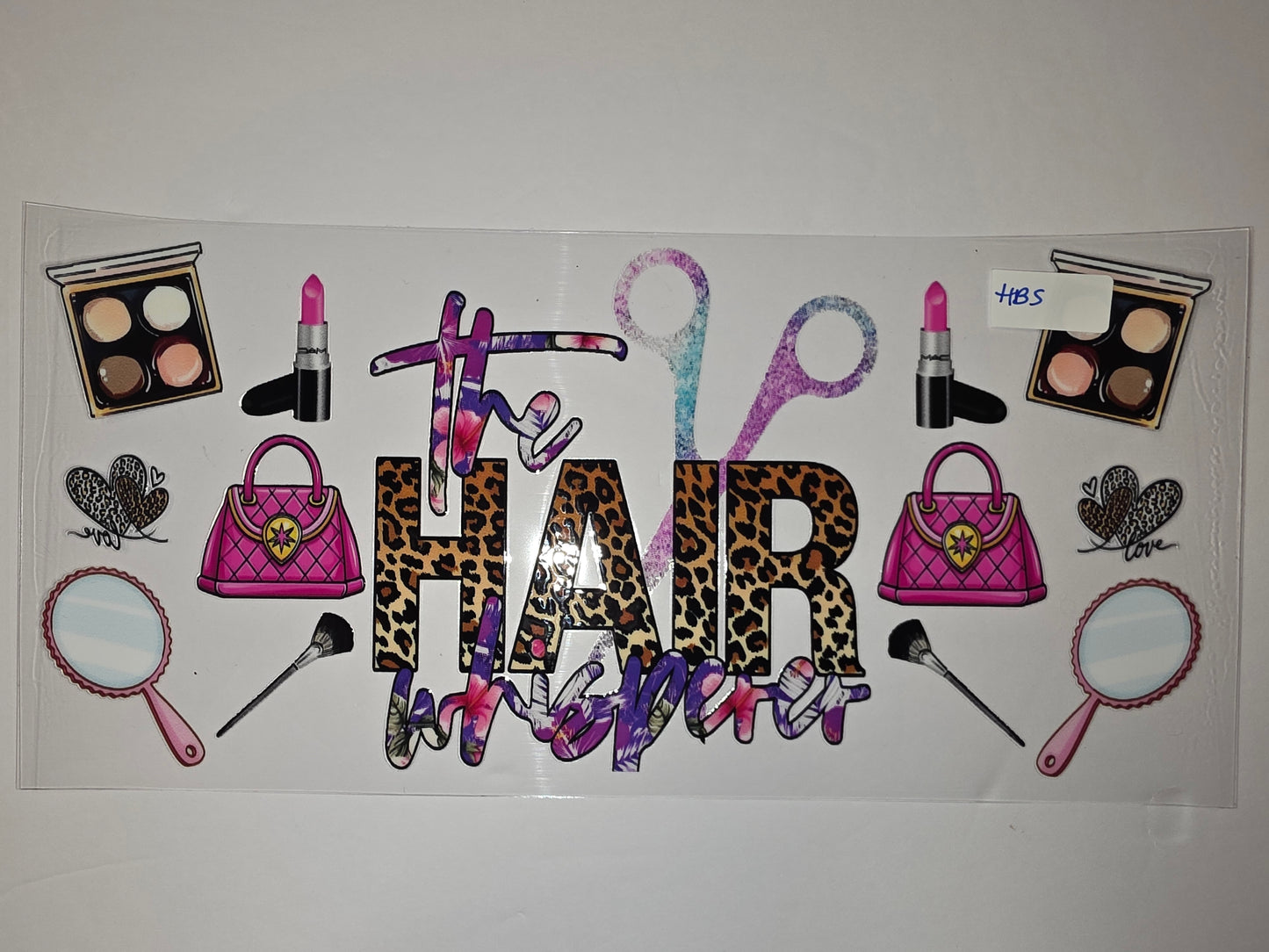 The Hairdresser Leopard & Floral Tumbler Wrap | Makeup, Scissors, Pink Purse Design