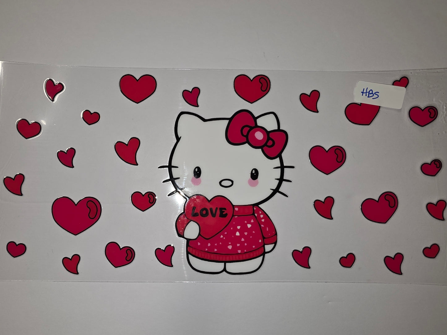 Hello Kitty Valentine Heart Tumbler Wrap | Pink & Red Sublimation Design