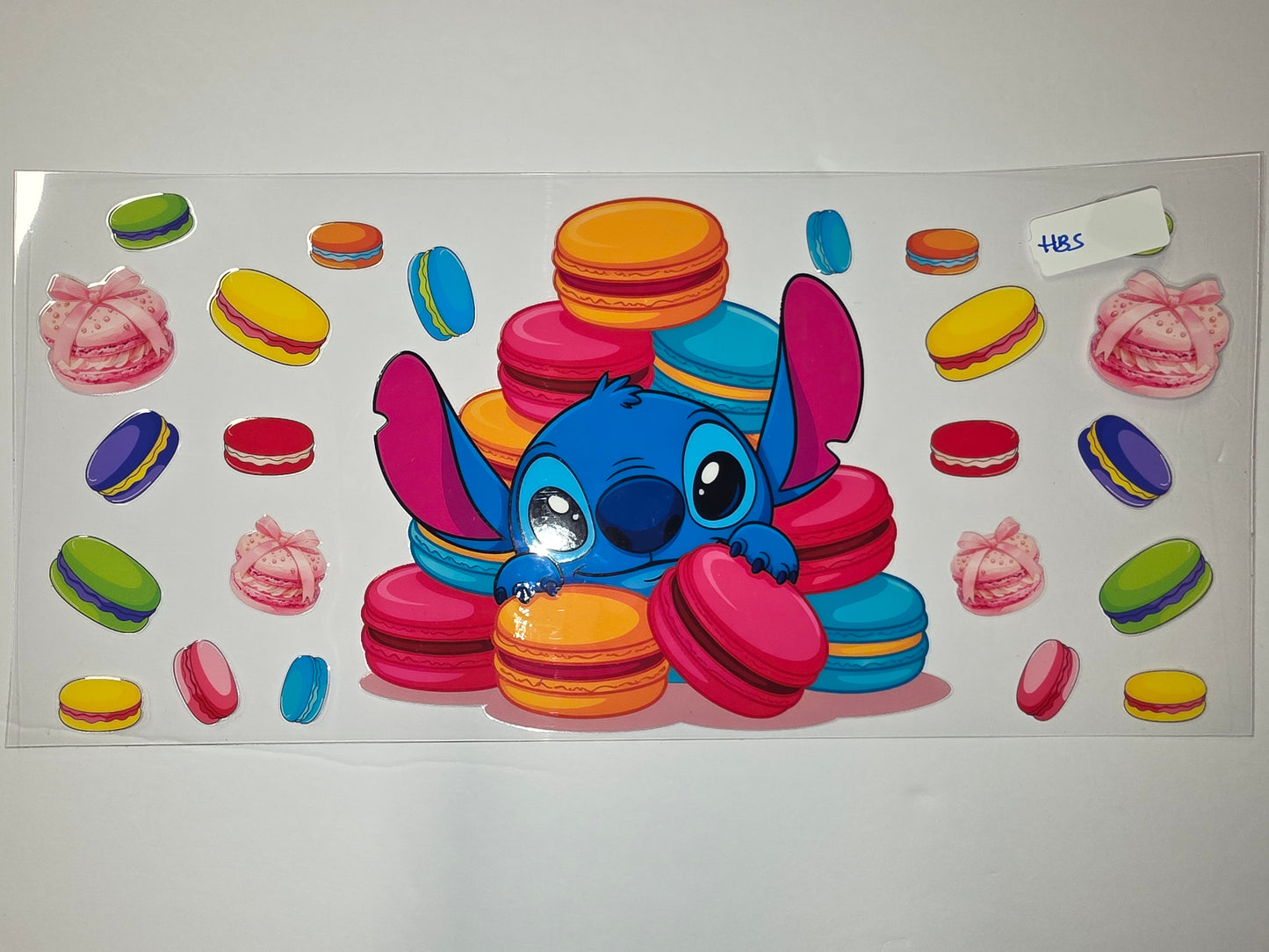 Cute Stitch & Macaron Tumbler Wrap - Blue, Pink, Yellow, Orange, Green