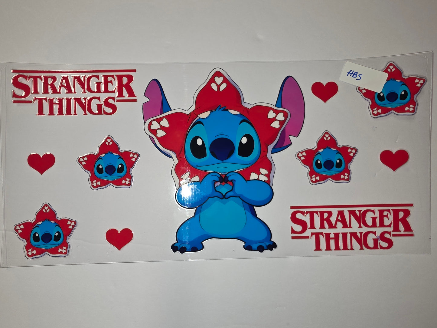 Stranger Things Stitch Demogorgon Tumbler Wrap - Blue, Red, Pink - Fan Art Drinkware Design