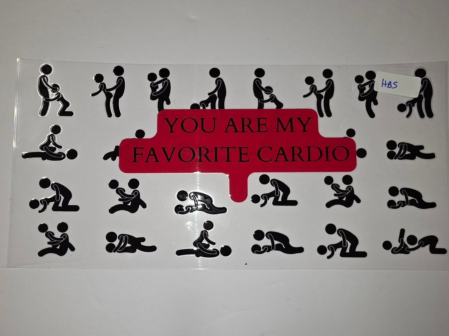Funny "Favorite Cardio" Tumbler Wrap - Black Stick Figure Design