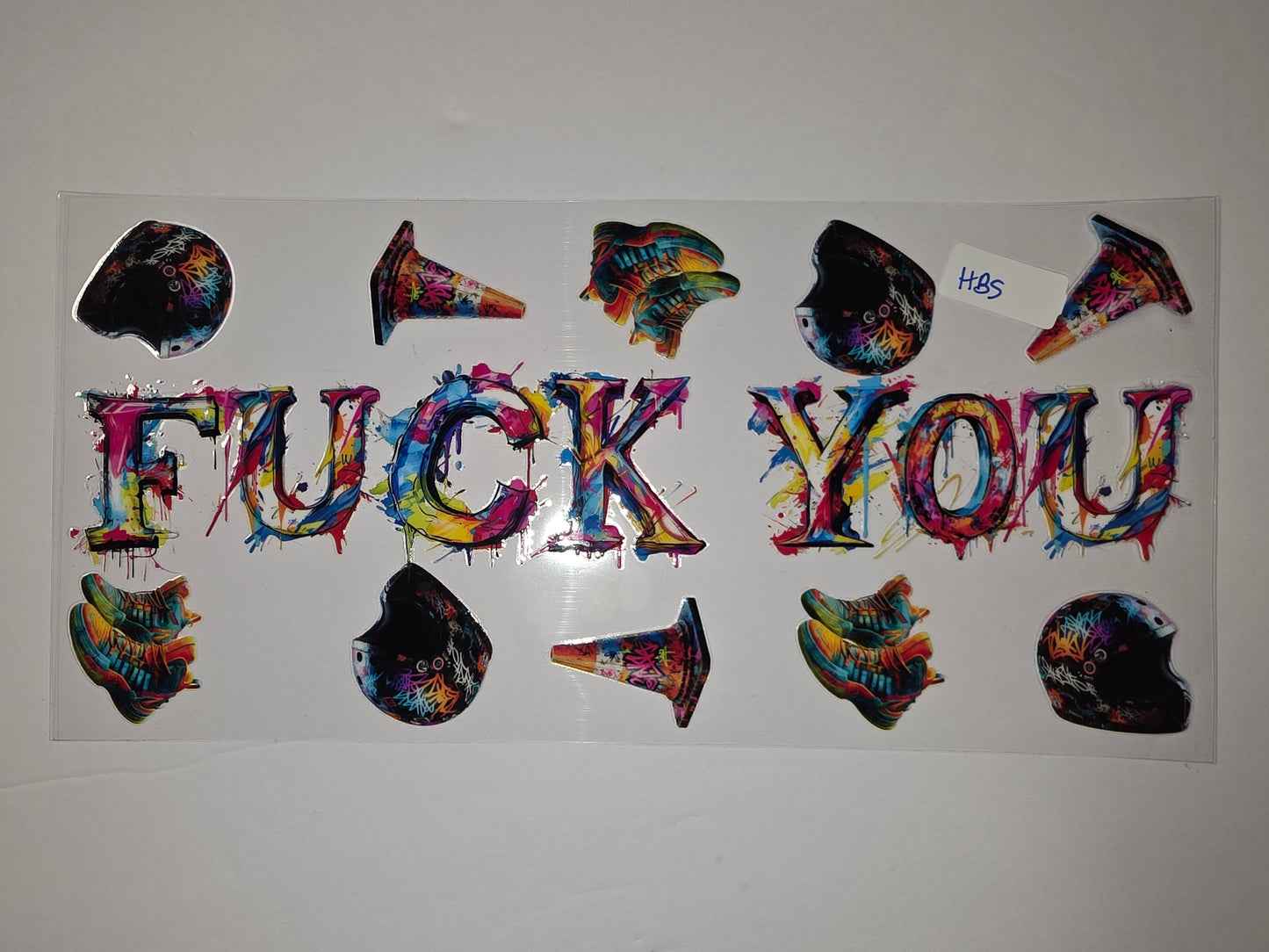 Graffiti Drip "FUCK YOU" Tumbler Wrap - Vibrant Colors & Street Art Style