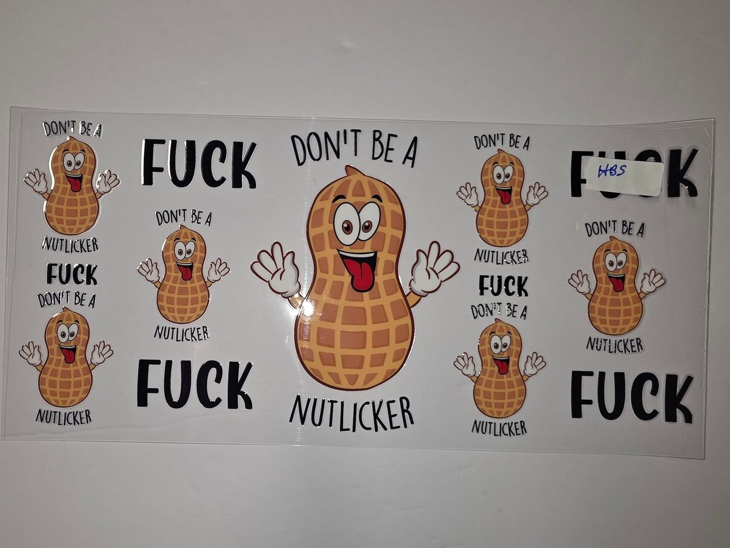 Funny Peanut Character "Don't Be A Nutlicker" Tumbler Wrap - Humorous Drinkware Design