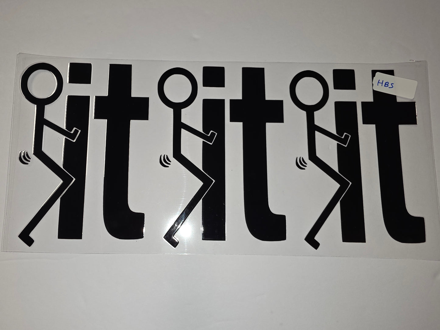 Black Stick Figure "F" Word Tumbler Wrap | Funny Sarcastic Vinyl Decal for Cups