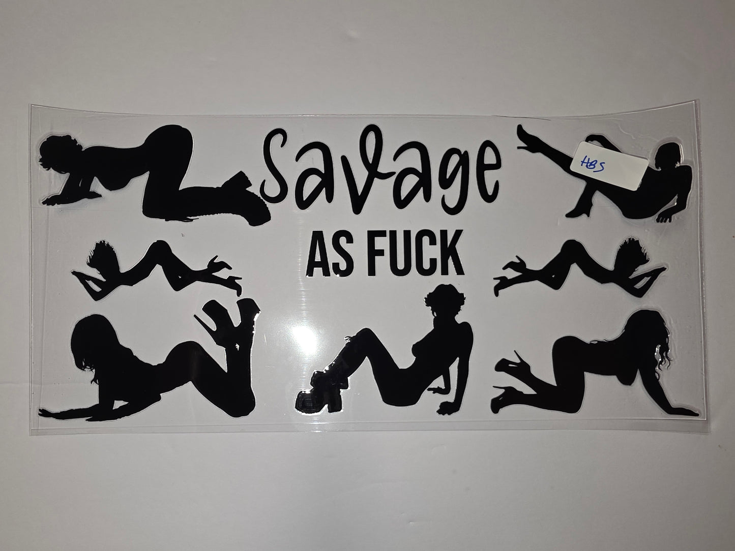 Savage AF Silhouette Tumbler Wrap - Black Vinyl Decal for Cups & Drinkware