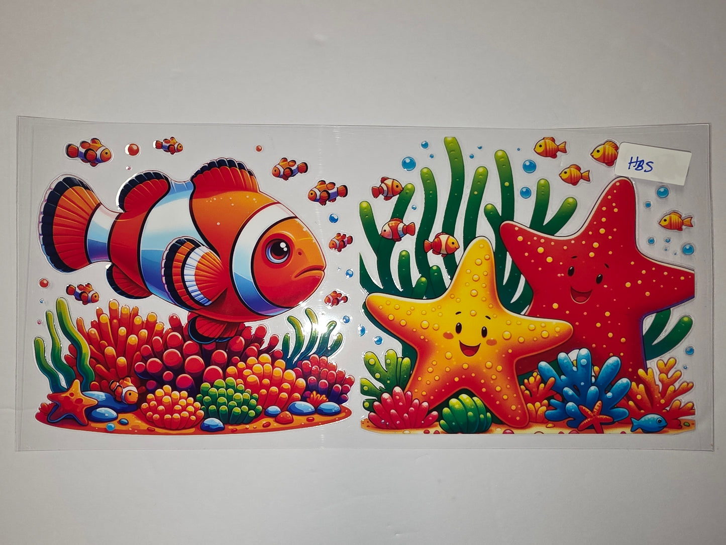 Ocean Friends Clownfish Starfish Coral Reef Tumbler Wrap | Vibrant Underwater Design