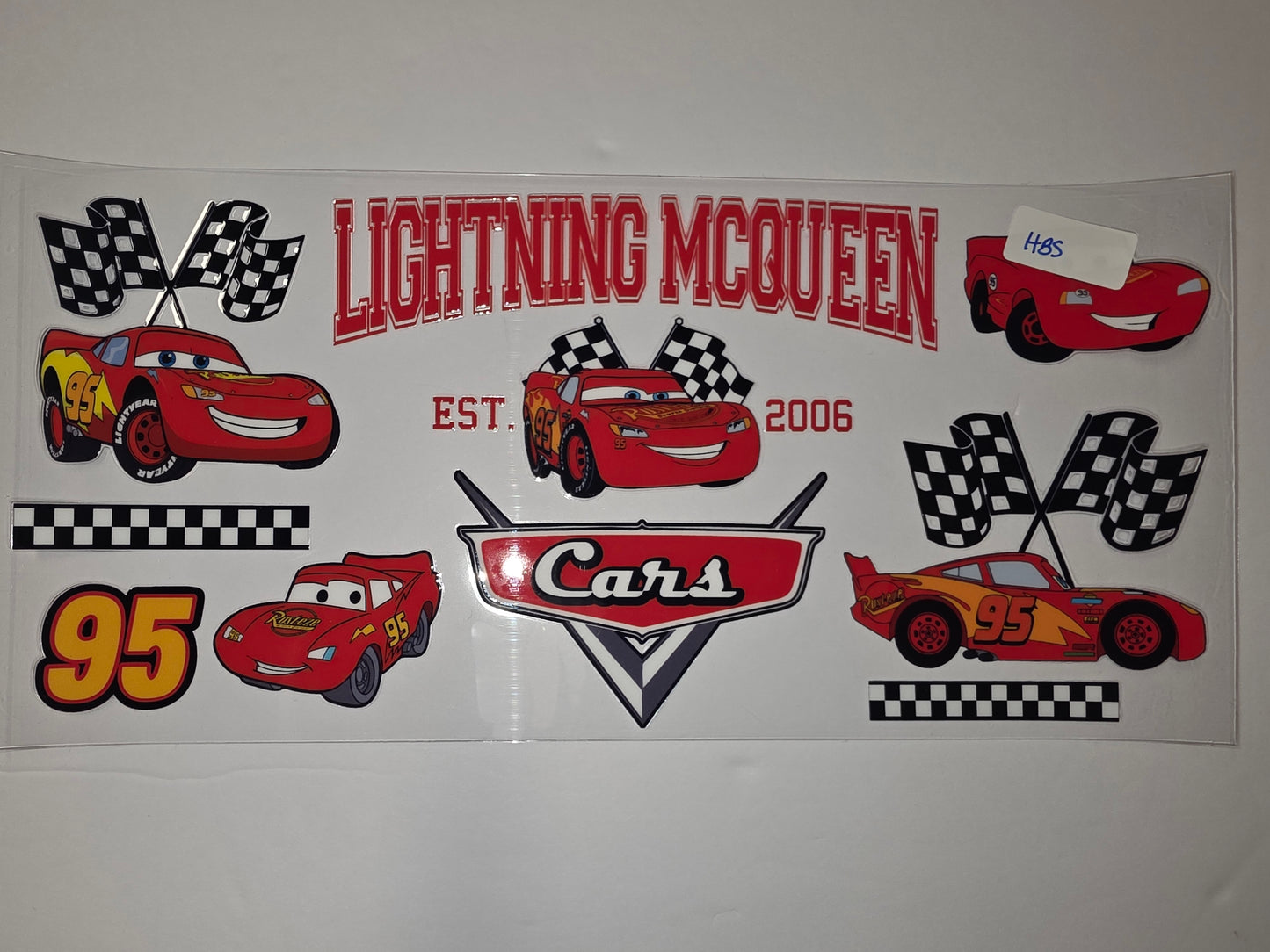 Lightning McQueen Cars Theme Tumbler Wrap - Red, Yellow, Black - Racing Fun