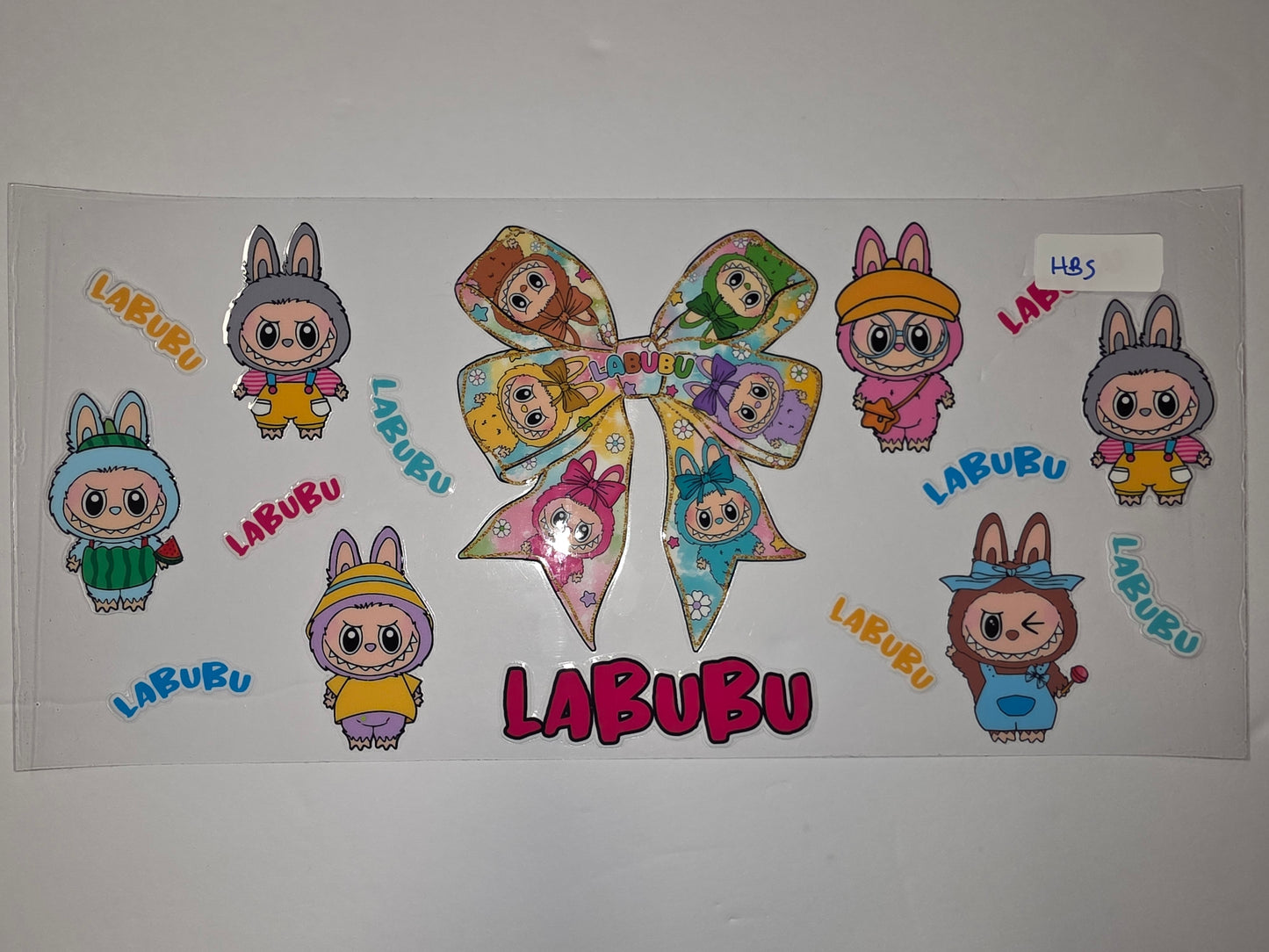 Labubu Tumbler Wrap Design - Cute Monsters, Pastel Colors, Kawaii Style