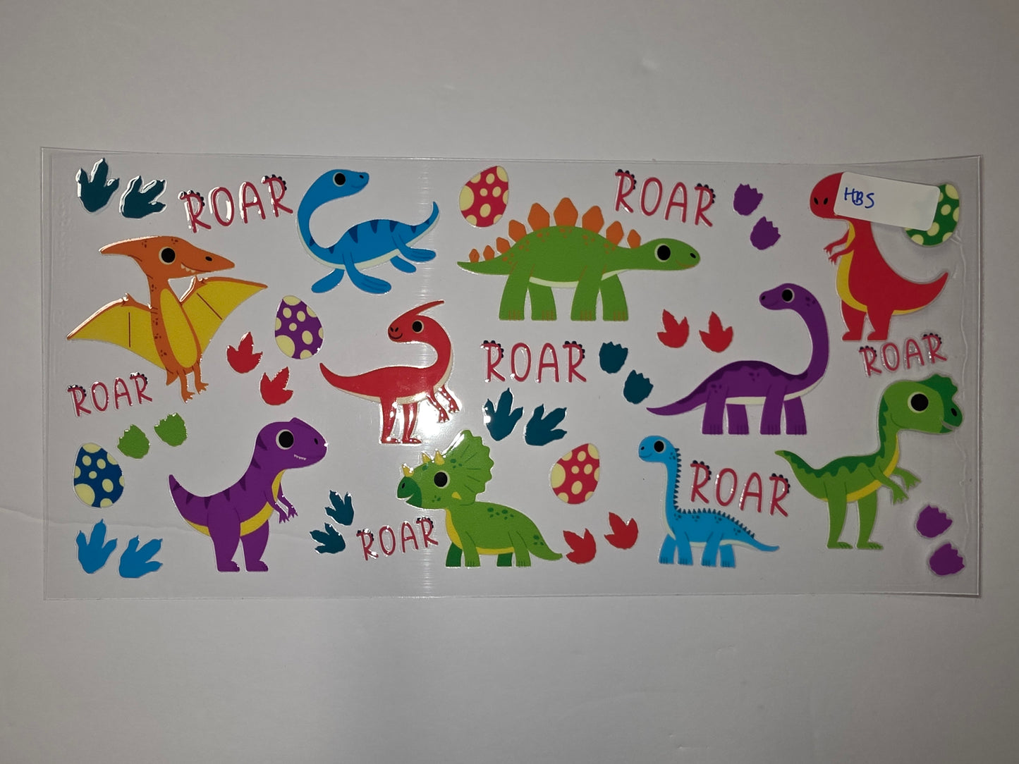 Cute Dinosaur Tumbler Wrap - Roar! Dino Stickers for Cups & Drinkware