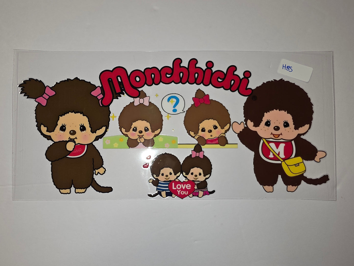 Monchhichi Monkey Tumbler Wrap - Cute Kawaii Design with Pink Bows & Yellow Bag
