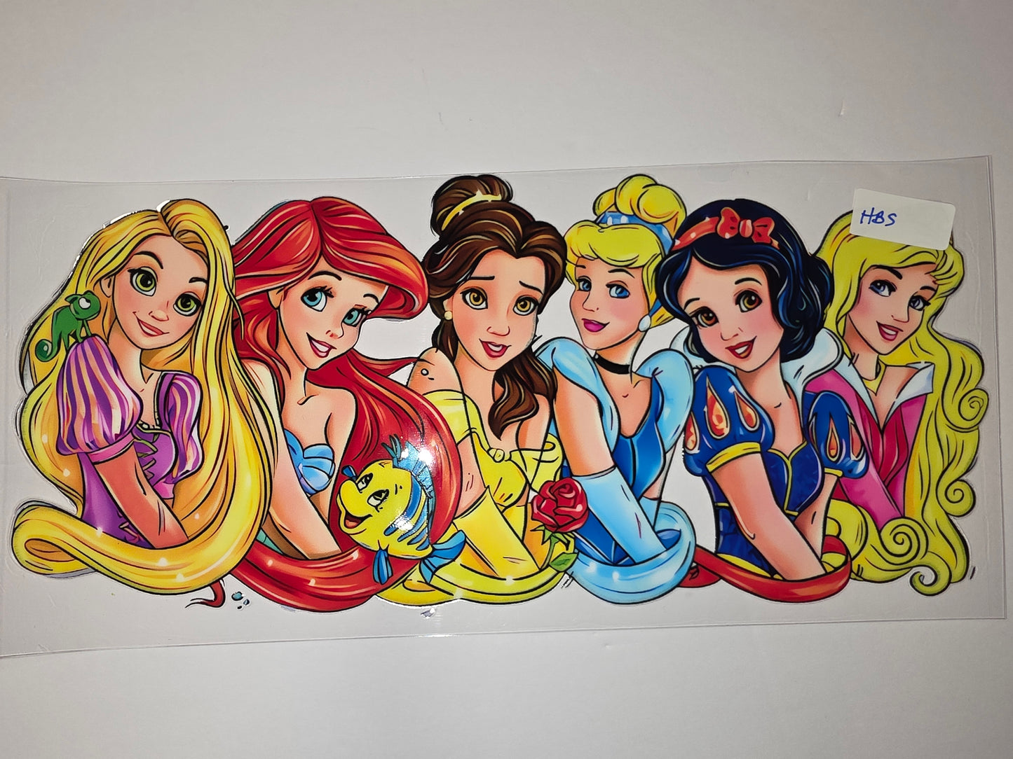 Princesses Tumbler Wrap - Rapunzel, Ariel, Belle, Cinderella, Snow White, Aurora - Vibrant Colors