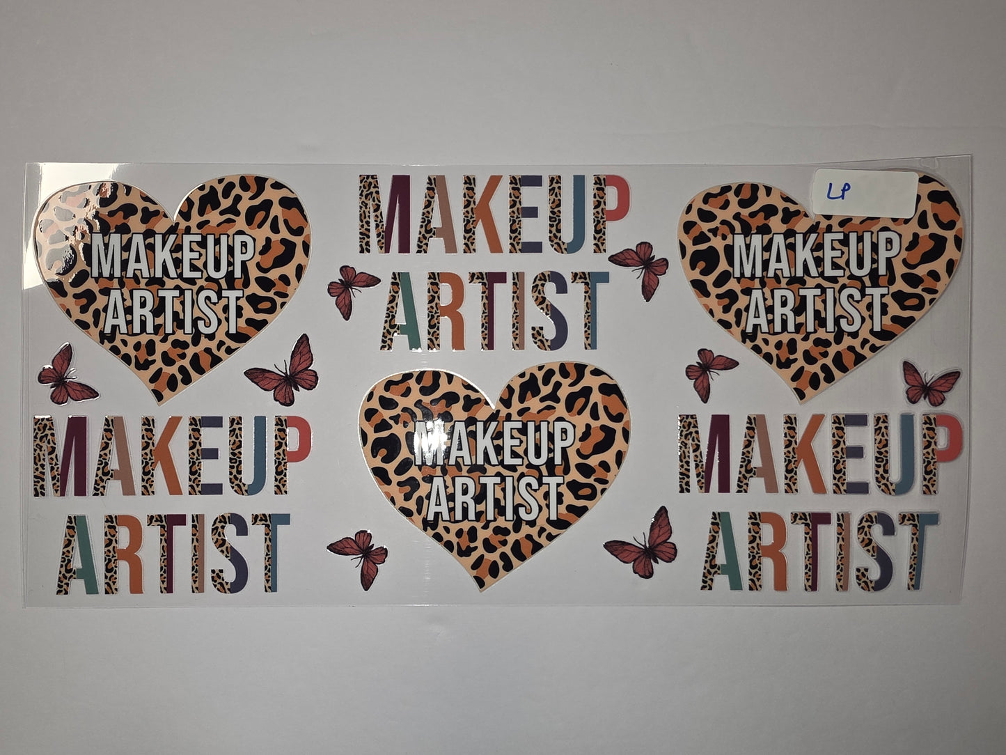 Leopard Print Makeup Artist Tumbler Wraps | Heart & Butterfly Designs | Boho Chic Drinkware