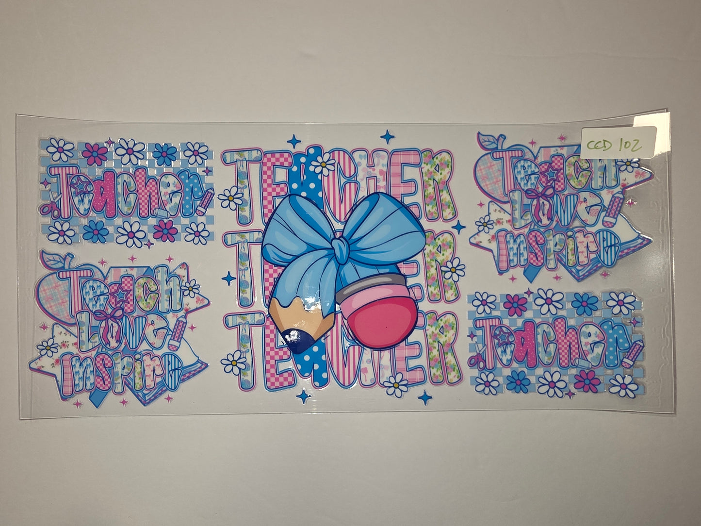 Cute Teacher Tumbler Wrap - Pink, Blue, Floral & Gingham Patterns