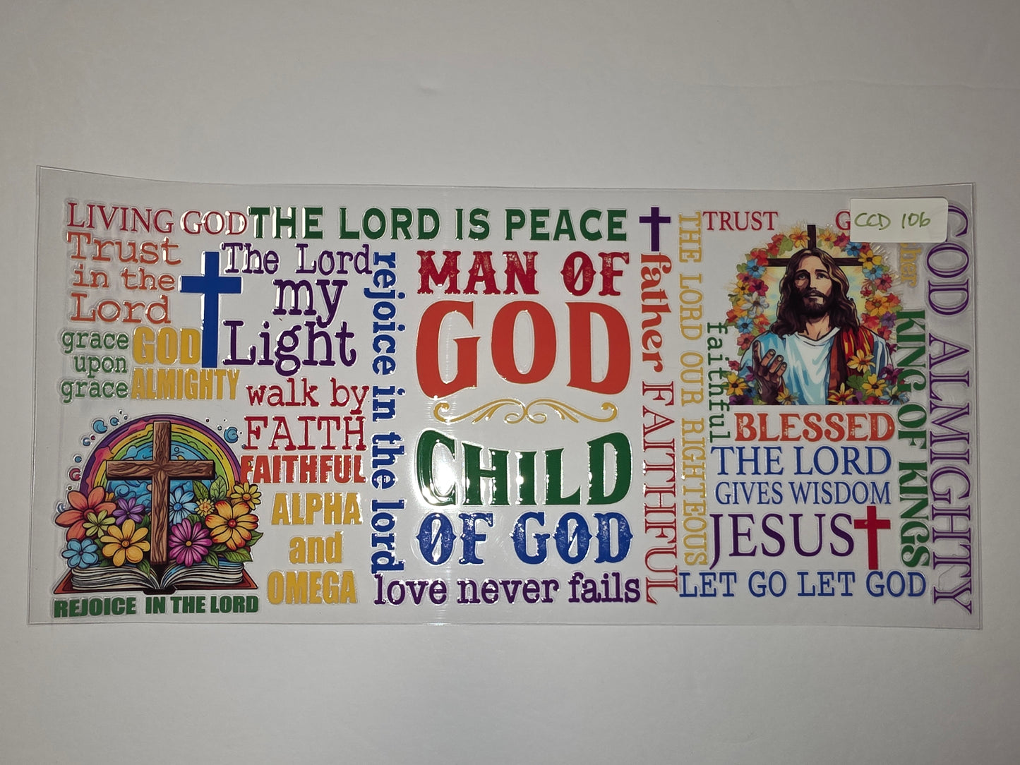Christian Tumbler Wrap | Jesus, Cross, Rainbow & Faith Quotes | Religious Drinkware Design