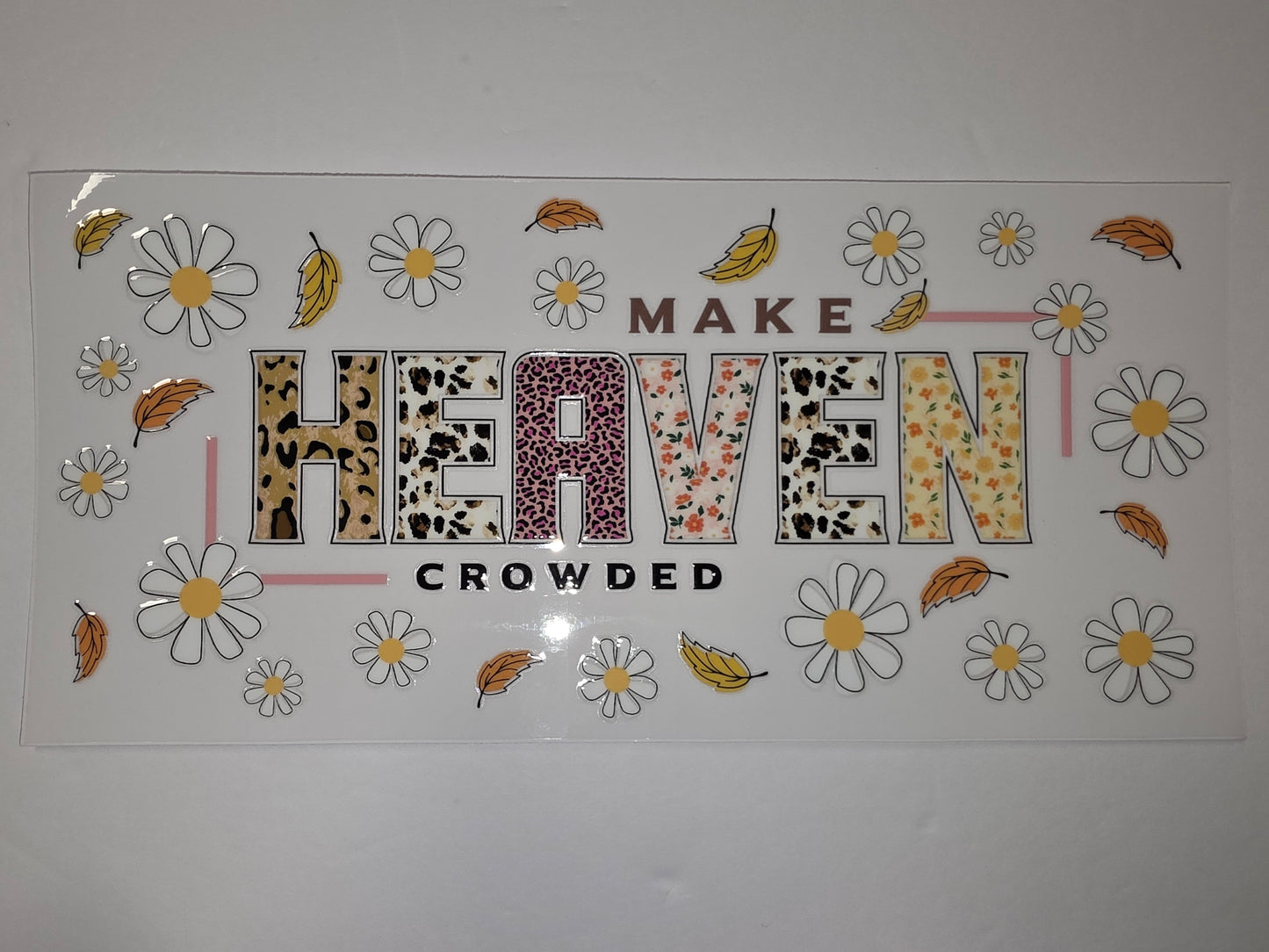 Make Heaven Crowded Daisy & Leopard Print Tumbler Wrap | Floral & Cheetah Design