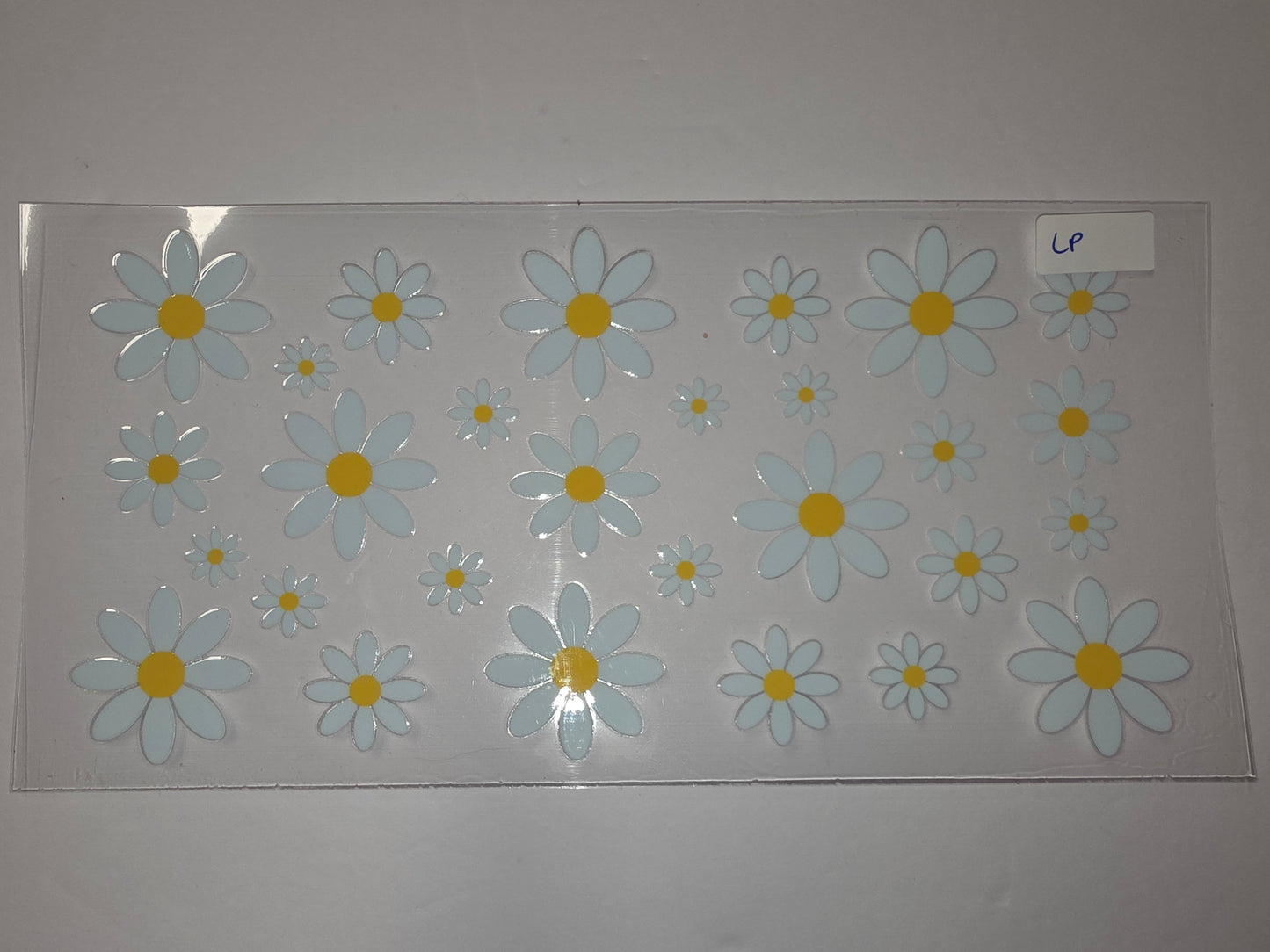 Light Blue Daisy Tumbler Wrap | Yellow Center Flower Design | Sublimation Cup Decal