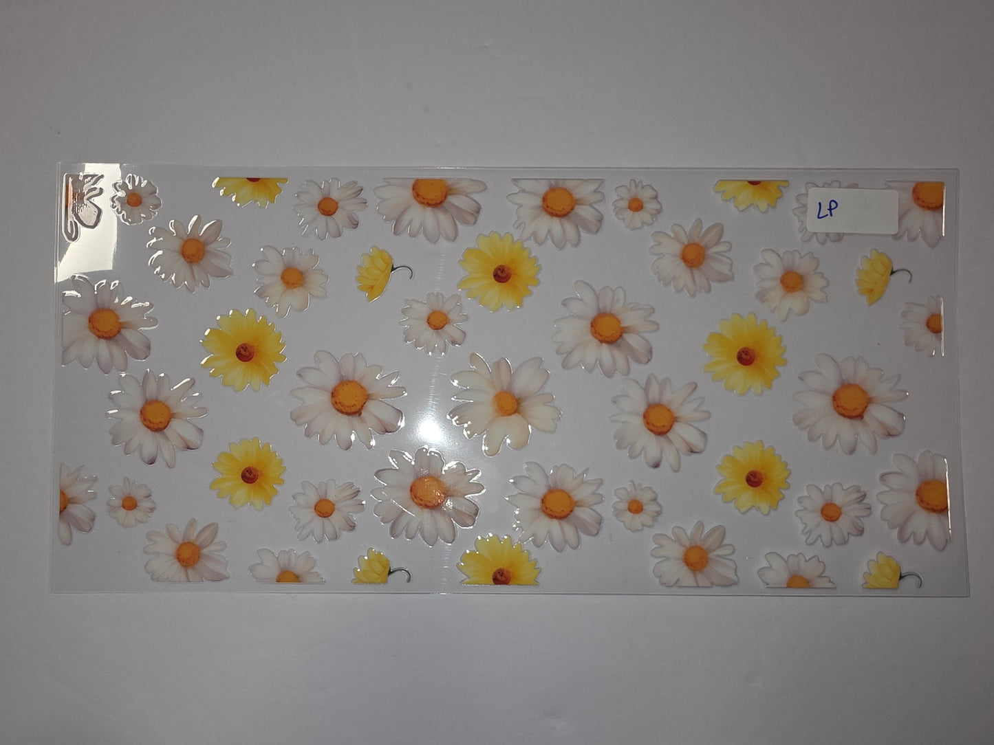 Daisy Flower Tumbler Wrap - White & Yellow Floral Design for Cups