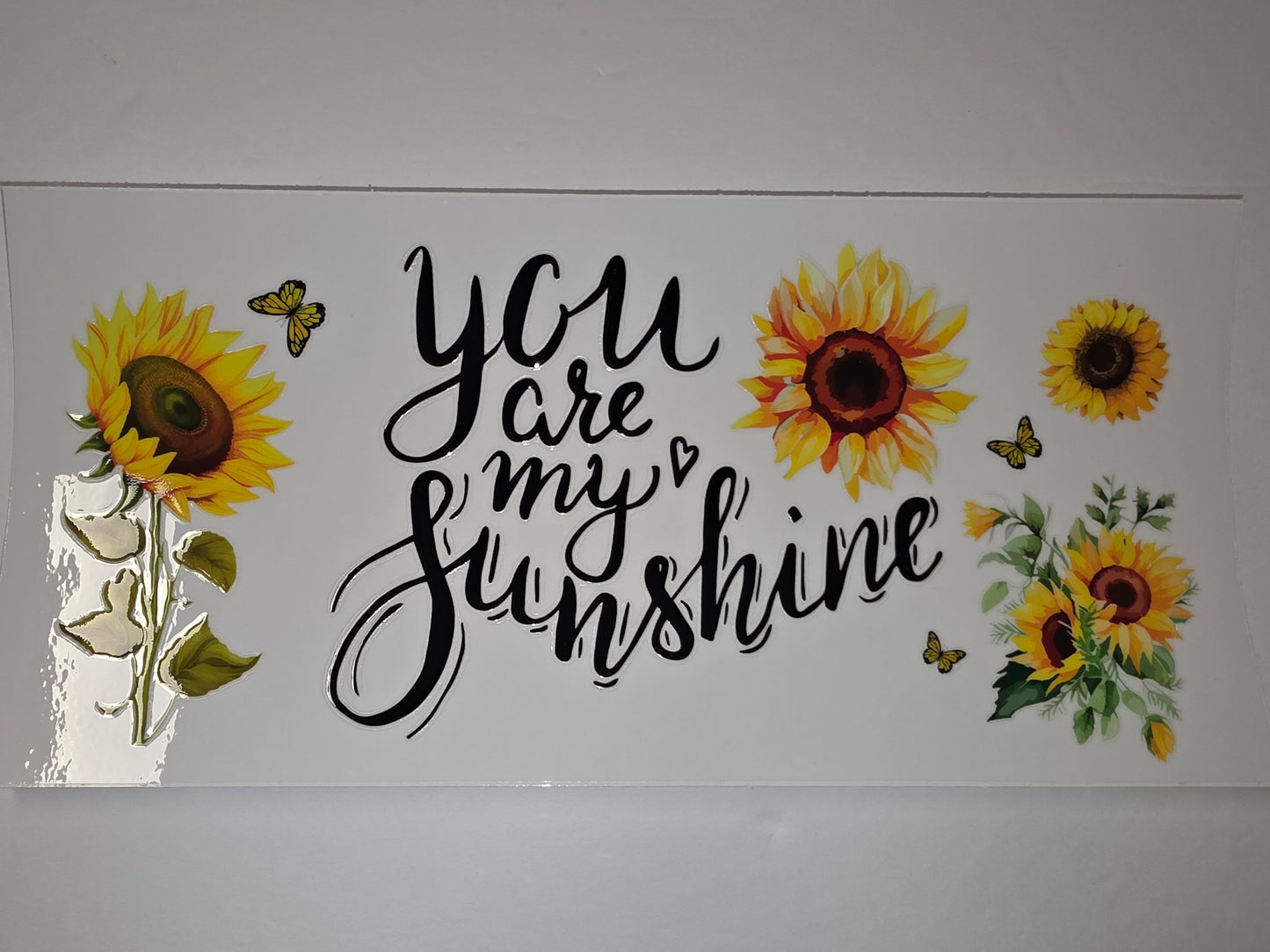 You Are My Sunshine Sunflower Tumbler Wrap | Yellow Floral Butterfly Design