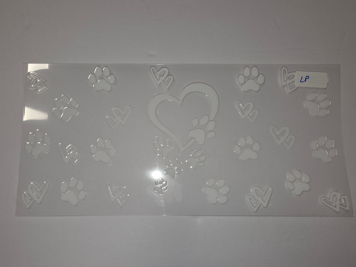 Paw Print & Heart Tumbler Wrap - Cute Dog Lover Design