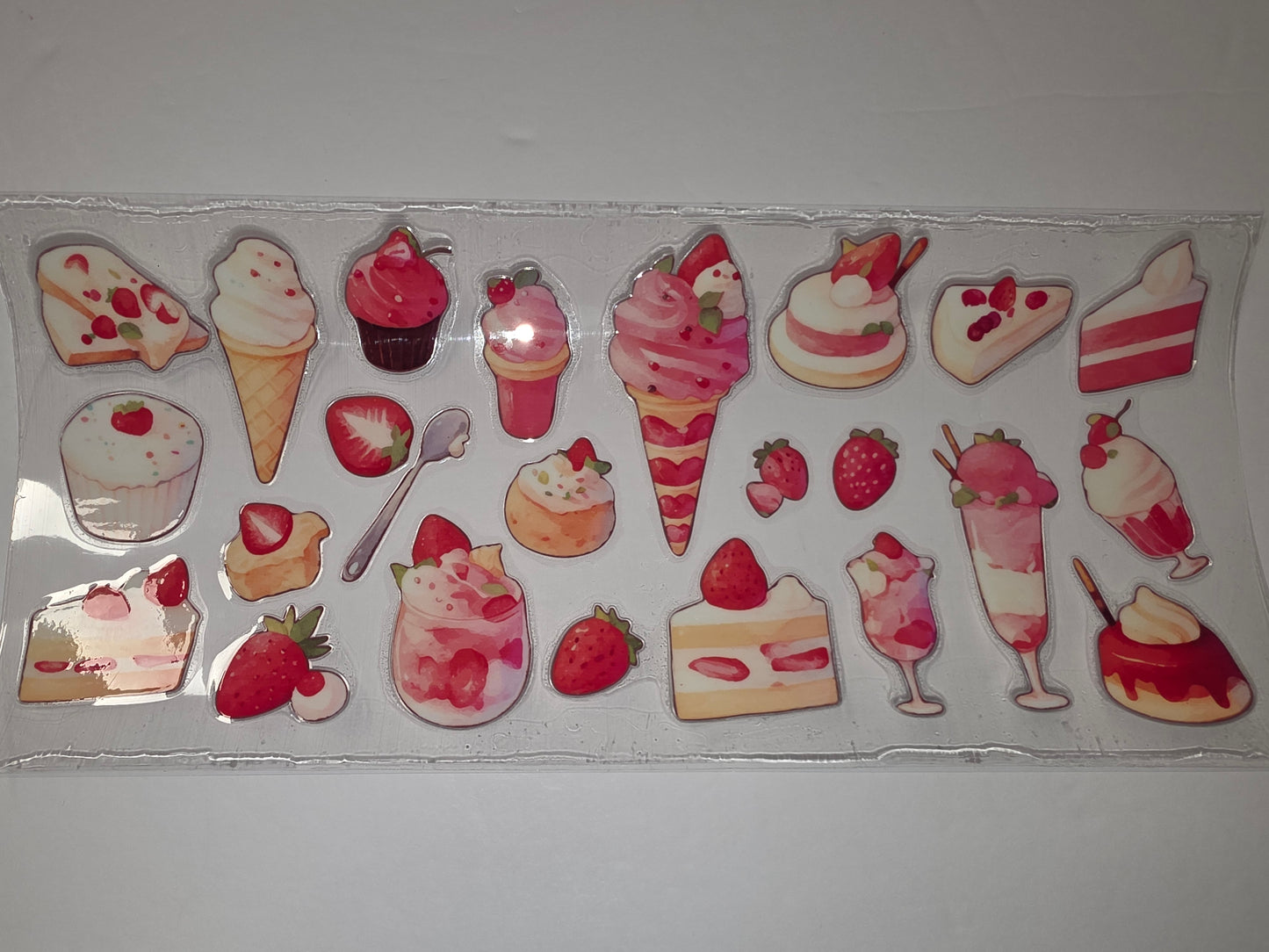 Sweet Strawberry Desserts Tumbler Wrap | Cute Ice Cream, Cakes & Cupcakes Design