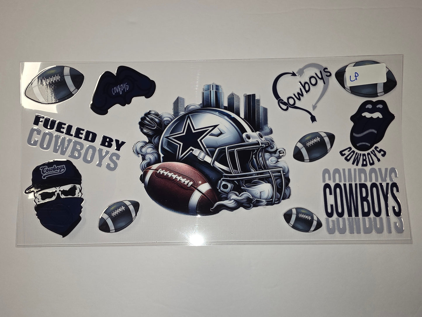 Dallas Cowboys Football Helmet & Star Tumbler Wrap | Blue & Silver Fan Gear