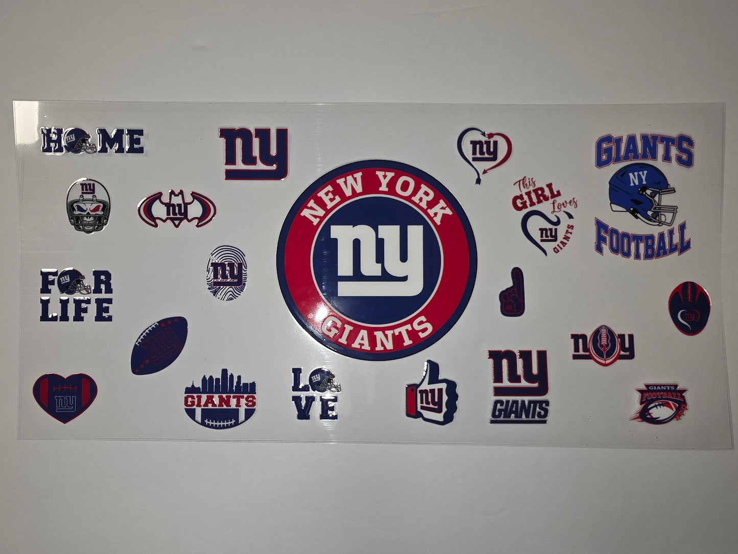 New York Giants Football Tumbler Wrap - Blue, Red, White - Sports Fan Design