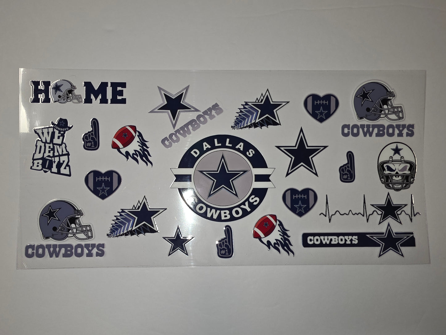 Dallas Cowboys Tumbler Wrap Decal Set - Blue, Silver, White Football Fan Gear