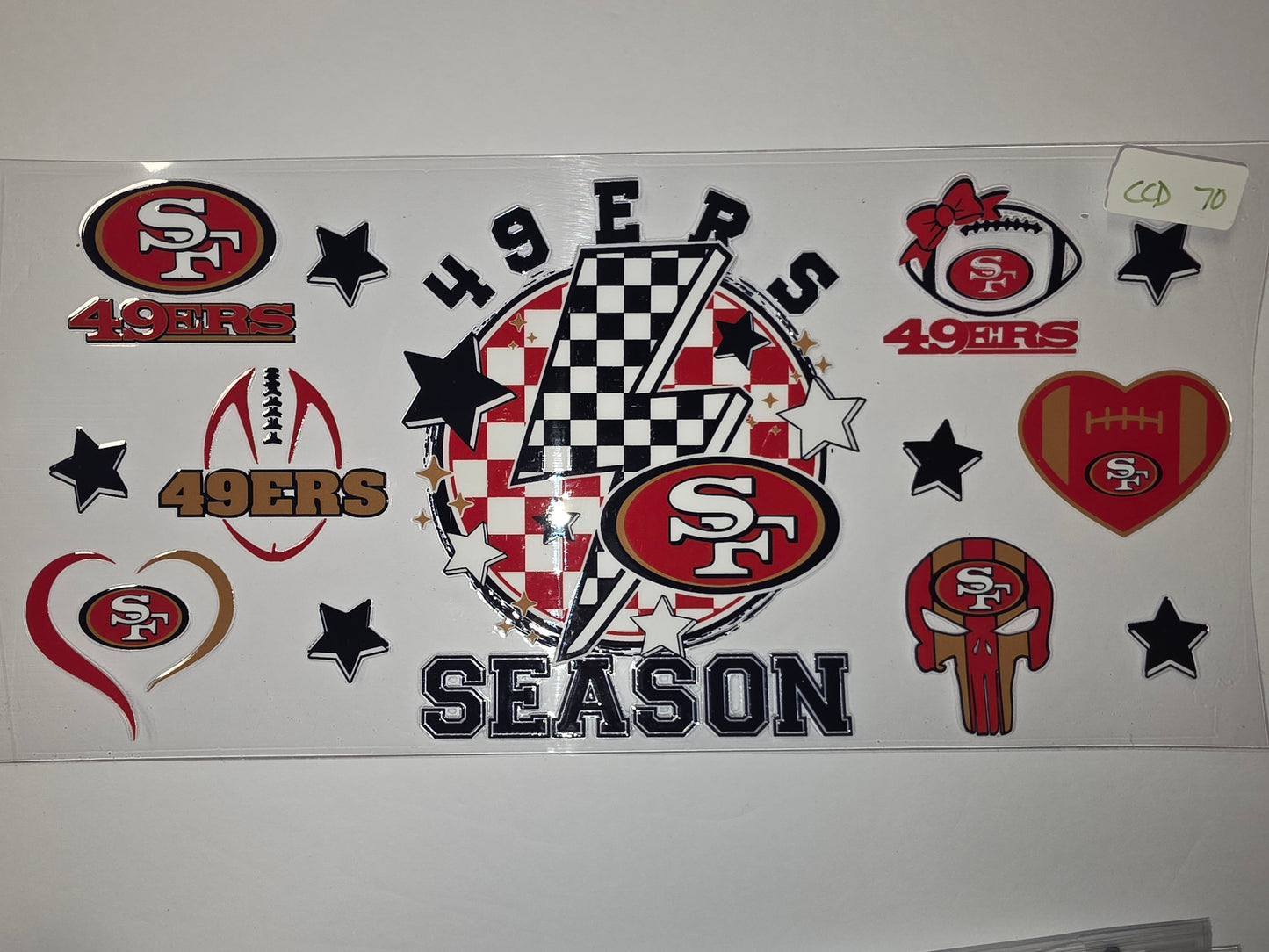 San Francisco 49ers Tumbler Wrap Designs - Red, Gold, Black & White Football Fan Gear