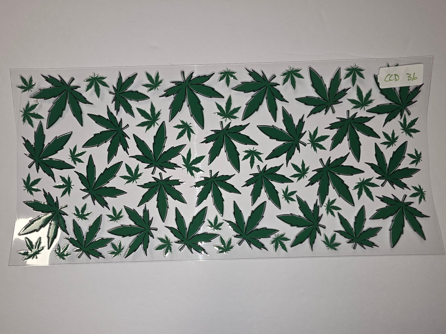 Green Marijuana Leaf Tumbler Wrap - Cannabis Pattern Sublimation Design