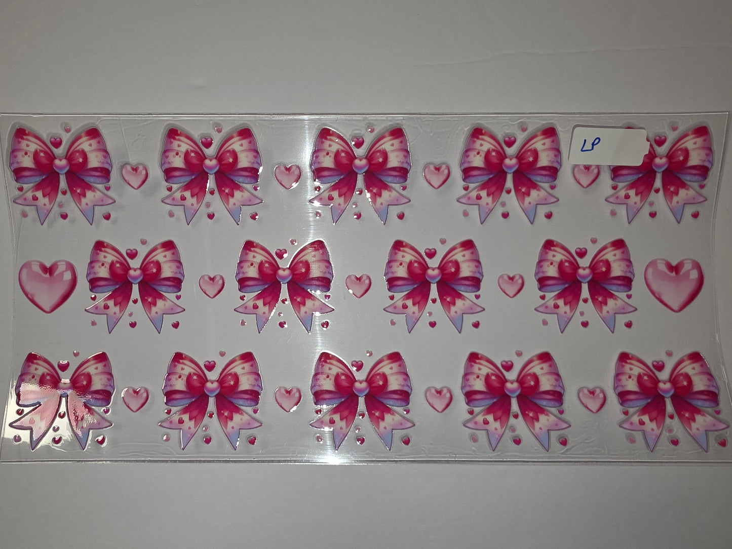 Pink Bows & Hearts Tumbler Wrap | Cute Valentine's Day Drinkware Design