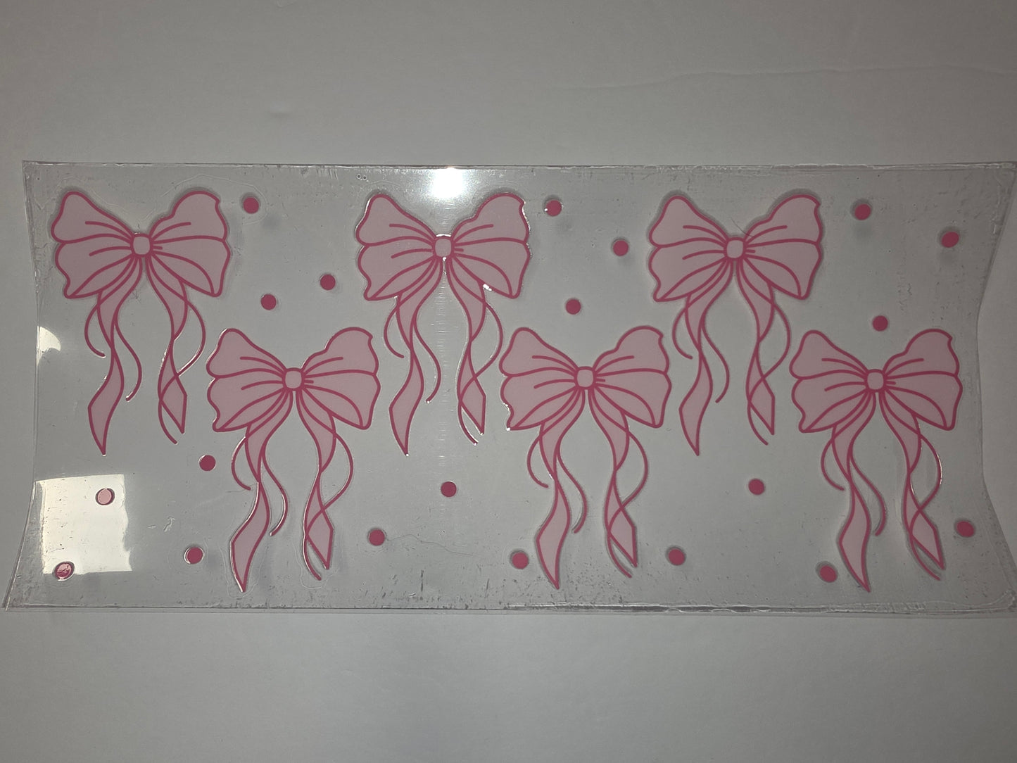 Pink Bow Tumbler Wrap - Cute Bows & Polka Dots Design for Cups