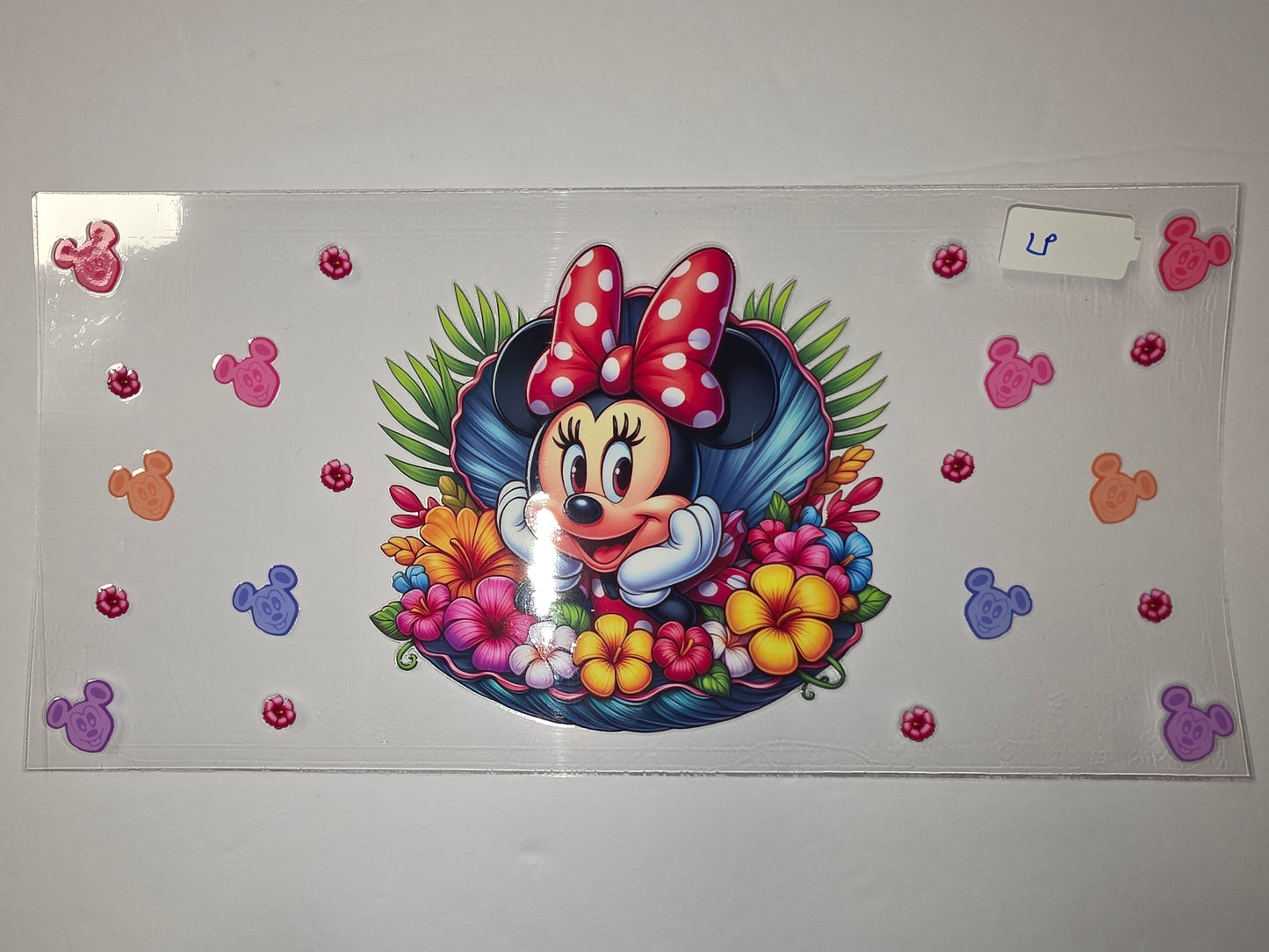Minnie Mouse Tropical Floral Tumbler Wrap - Pink, Orange, Blue, Yellow