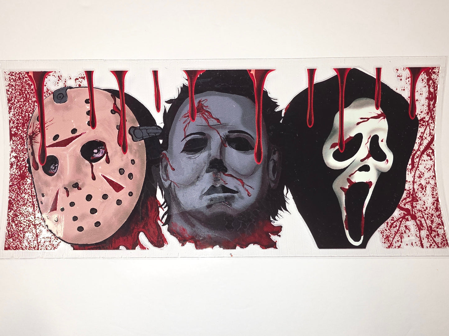 Horror Movie Icons Tumbler Wrap - Jason, Michael Myers, Ghostface - Bloody Design