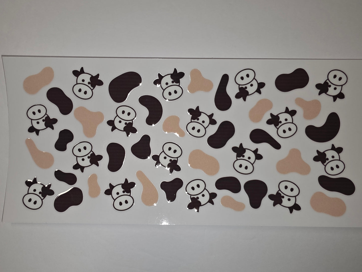 Cute Cow & Holstein Pattern Tumbler Wrap | Black, White, Tan Farm Animal Design