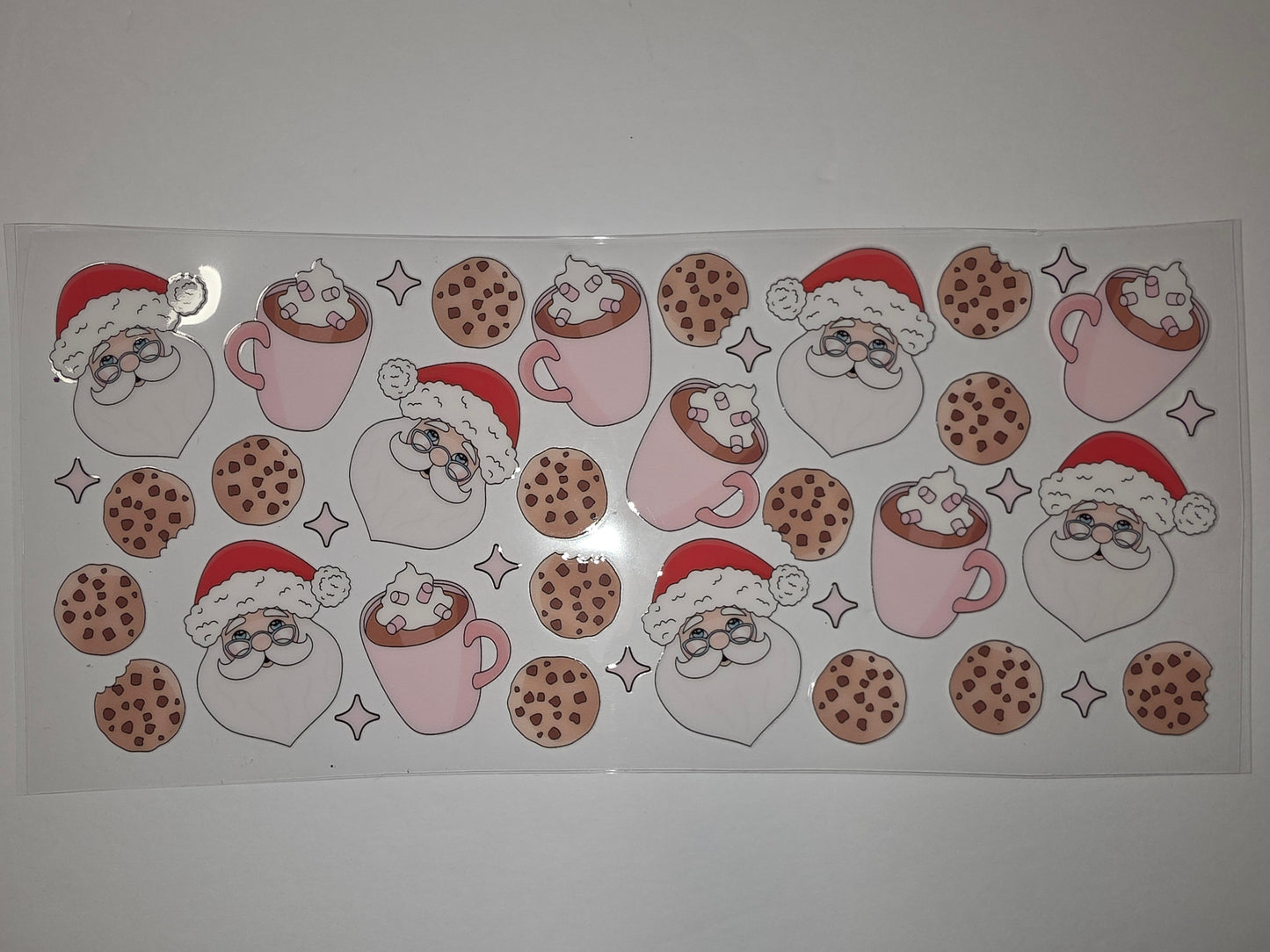 Cute Santa Claus & Cookies Tumbler Wrap | Christmas Hot Cocoa Drinkware Design