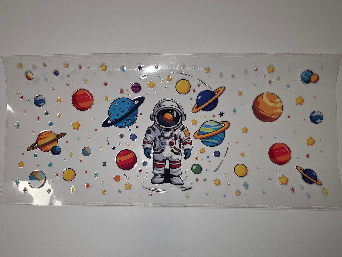 Astronaut & Planets Tumbler Wrap | Space Theme Drinkware Design | Kids & Adults