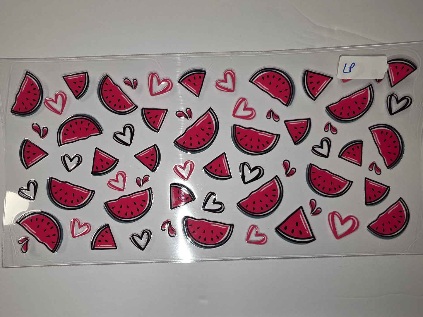 Cute Watermelon Slices & Hearts Tumbler Wrap | Summer Fruit Drinkware Design