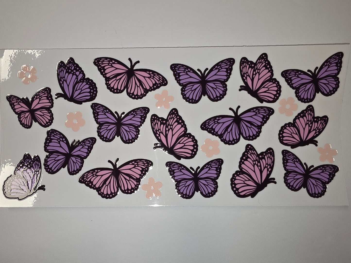 Purple and Pink Butterfly Tumbler Wrap - Whimsical Butterfly Design for Cups