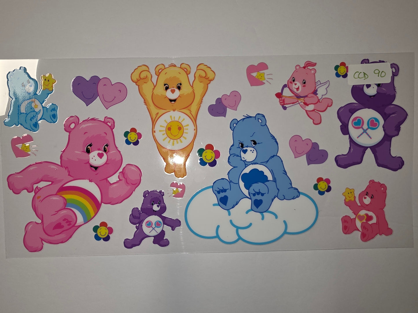 Care Bears Tumbler Wrap - Pink, Purple, Blue, Yellow - Cute & Nostalgic Design