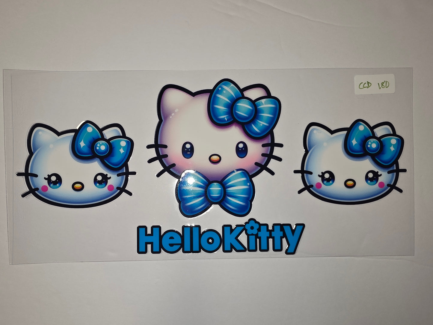 Cute Hello Kitty Tumbler Wrap - Blue Bows & Sparkle Design