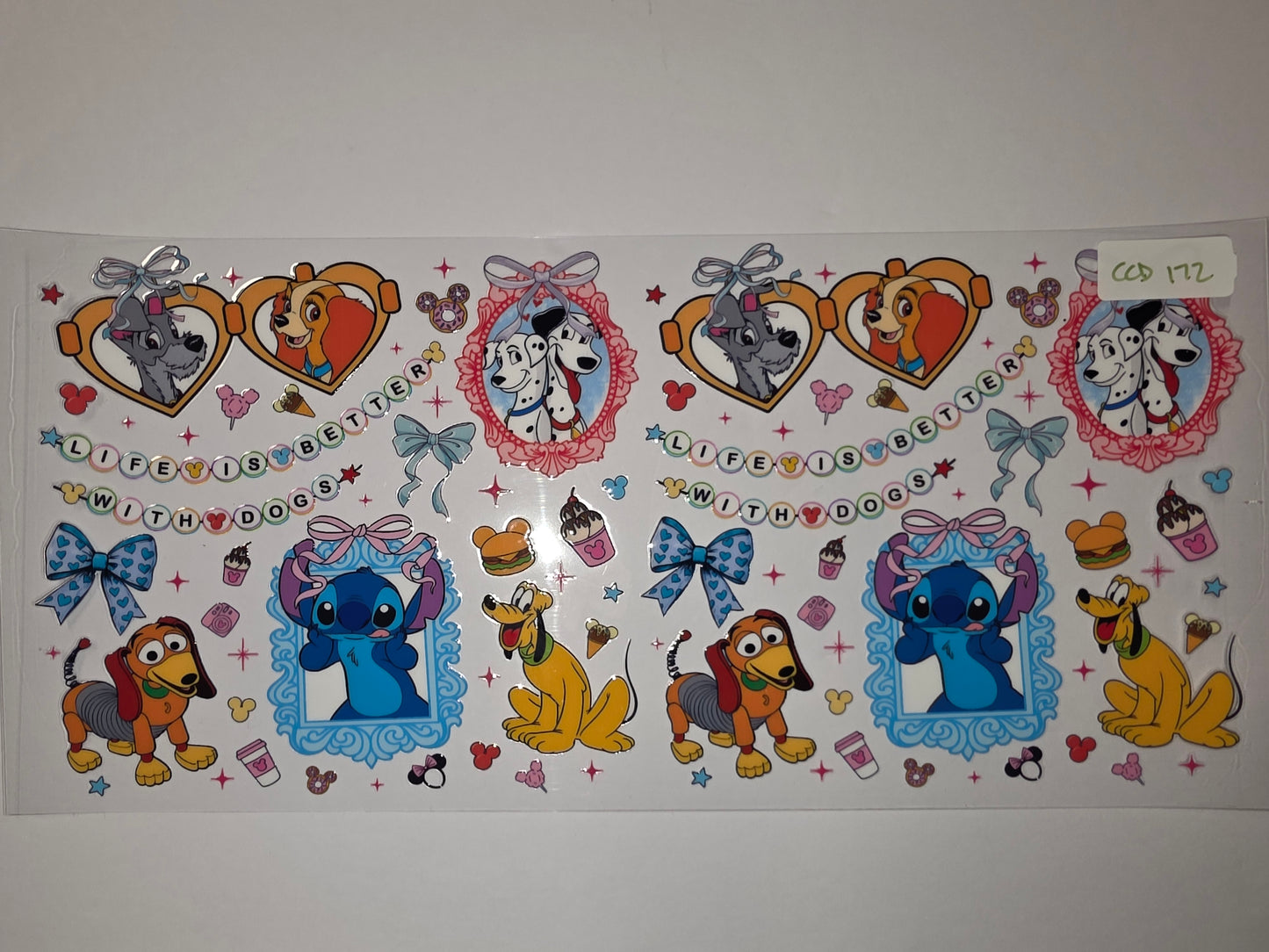 Disney Dog & Friends Tumbler Wrap | Stitch, Pluto, Lady & Tramp, Dalmatians | Cute & Whimsical