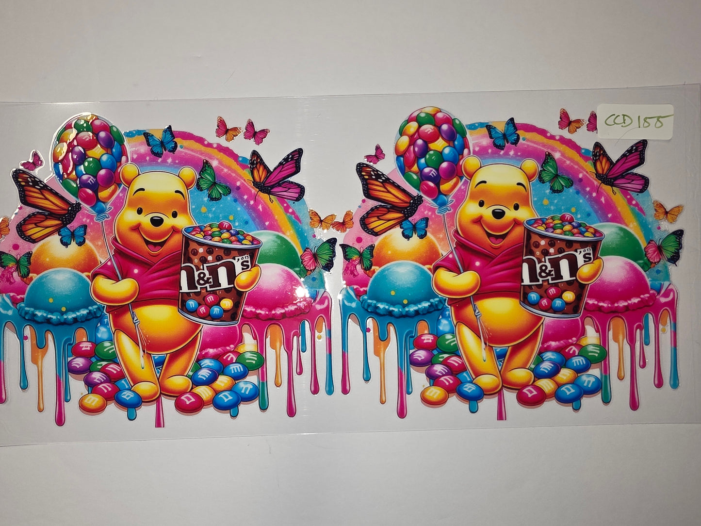 Winnie the Pooh Ice Cream & Candy Tumbler Wrap | Rainbow Butterflies