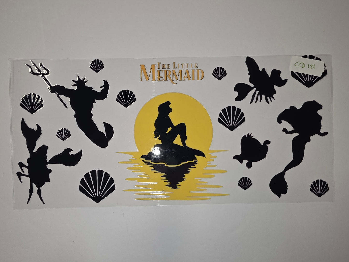 The Little Mermaid Silhouette Tumbler Wrap - Black & Yellow